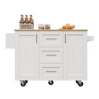 KÜCHENINSEL Weiß 135/46-74/86,6 cm Klappbar mit abnehmbaren Rollen - Weiß, Holzwerkstoff (135/86.6/46cm) - PANGIVO