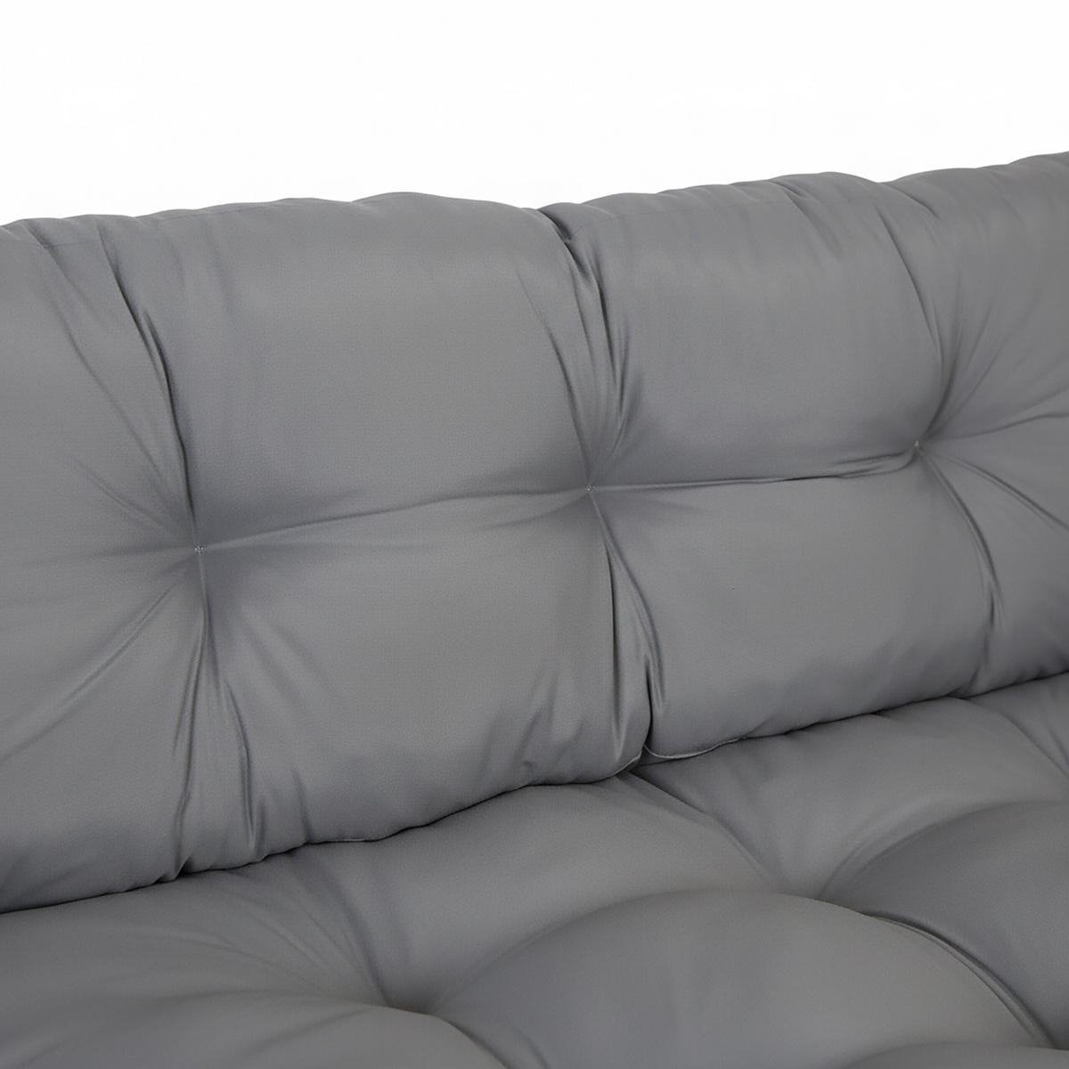 POLŠTÁŘE Šedá 2ks-set pro paletu 120x80 cm - šedá, textil/plast (80/12/120cm) - Relaxdays