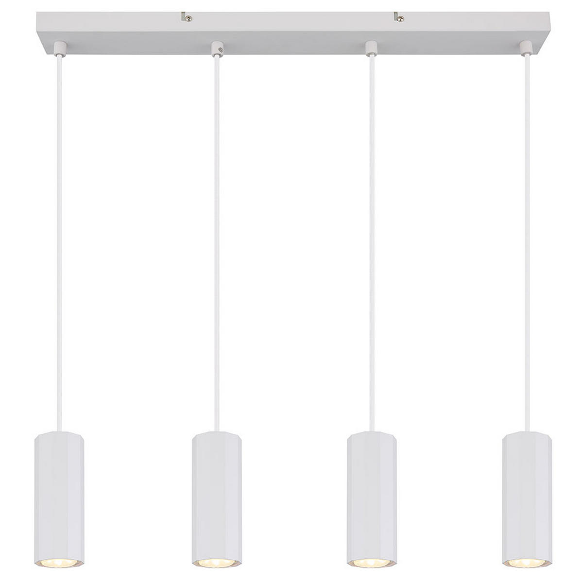 LED HÄNGELEUCHTE Weiß Matt 4-flammig - Weiß, Metall (61/6/120cm) - Globo Lighting