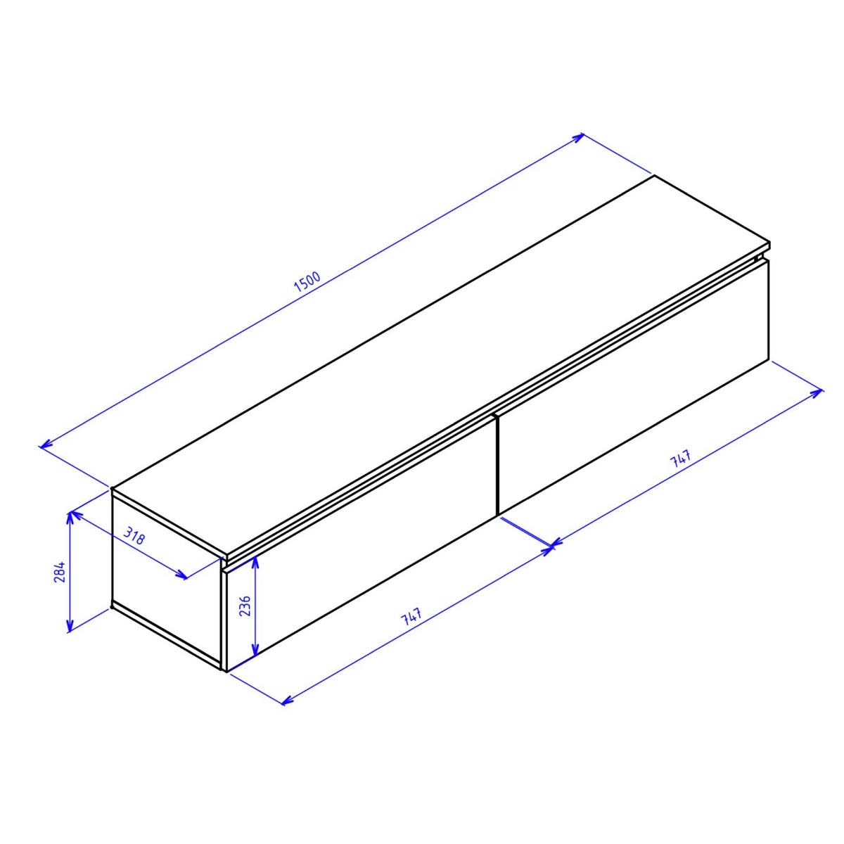 TV-LOWBOARD Bemmi Schwarz 150 cm - Schwarz, Holzwerkstoff (150/28.4/31.8cm) - Selsey