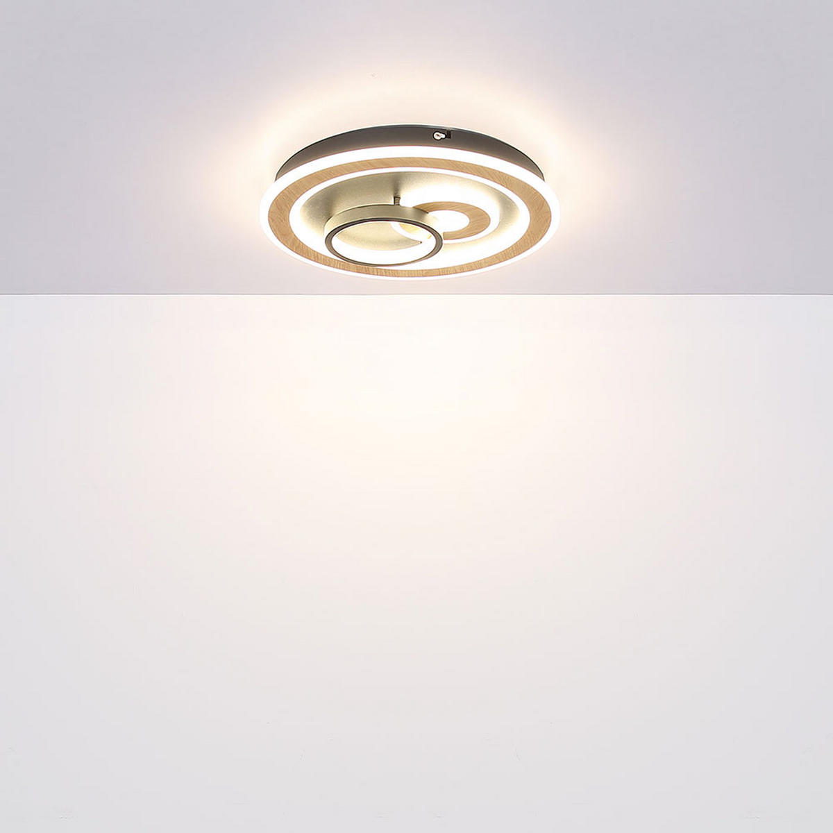 LED DECKENLEUCHTE Chessy Schwarz Holzoptik - Schwarz, Metall (50/50/7cm) - Globo Lighting