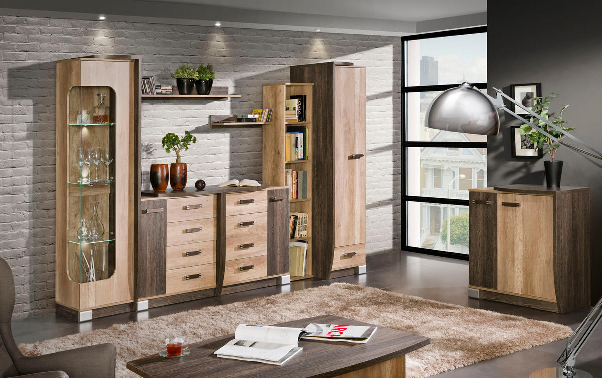 VITRINE PALMERO 192,5/50 cm in Braun - Braun, Holzwerkstoff (50/192.5/46cm) - MASSENO
