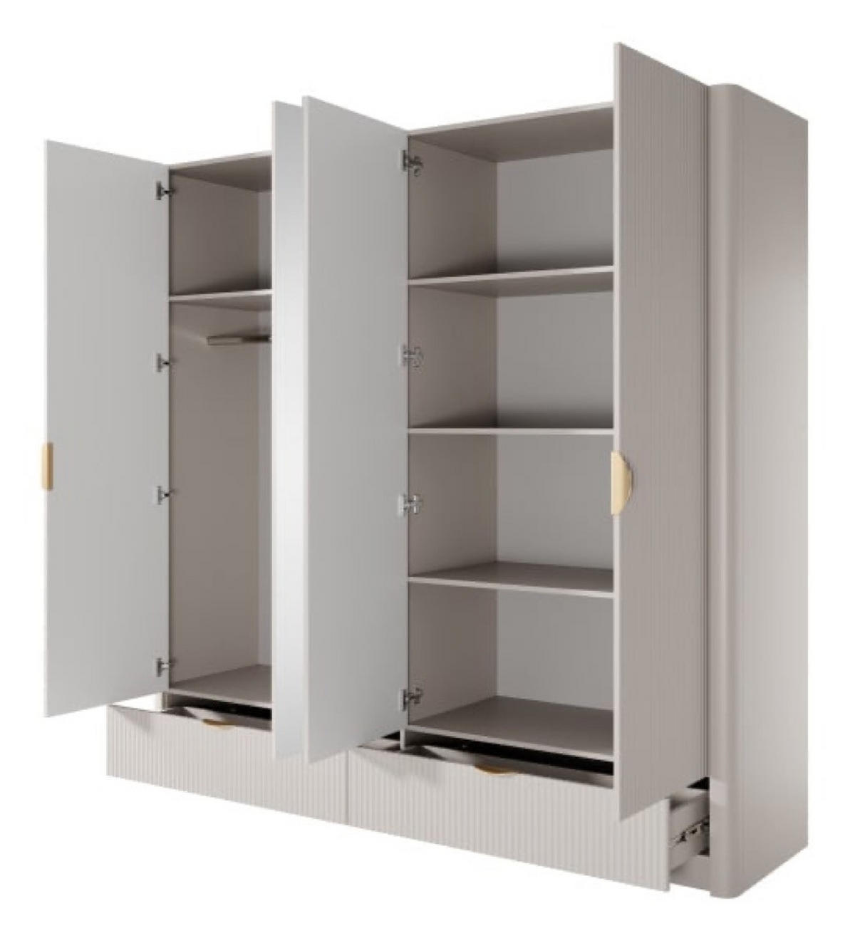 SCHRANK Beige Lena Mit Spiegel - Beige, Holzwerkstoff (213/208/54cm) - Sepro Meble