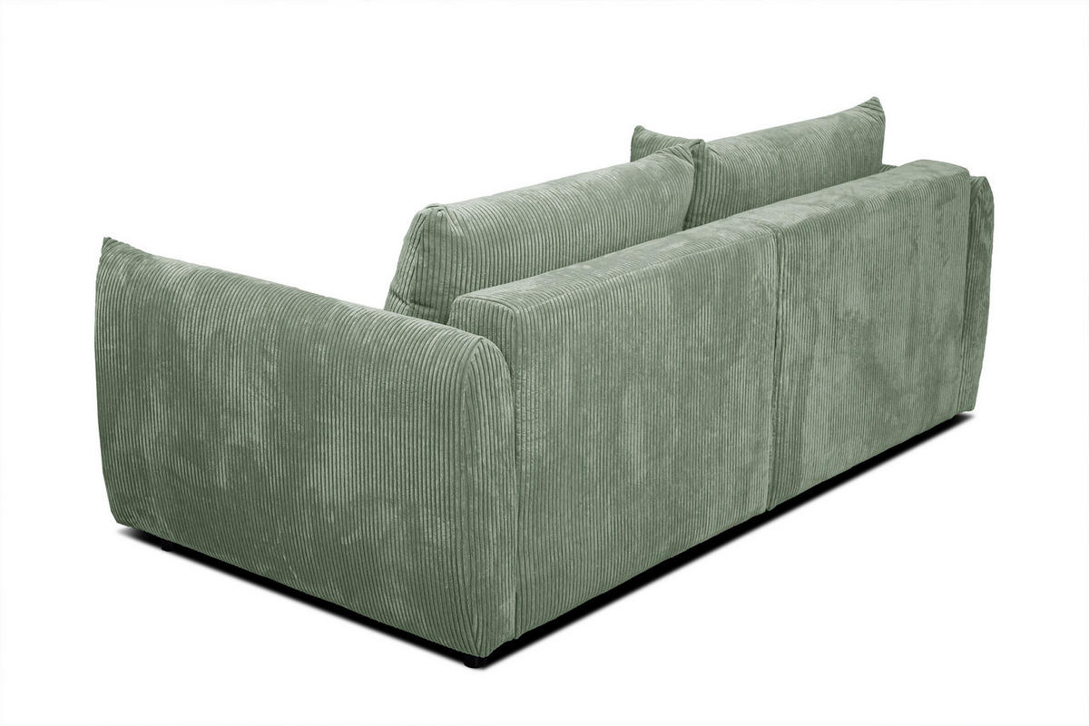 SOFA TAUER 3-Sitzer, mintgrün - Schwarz/Mintgrün, Holzwerkstoff/Kunststoff (112/84/206cm) - Courtois Laville