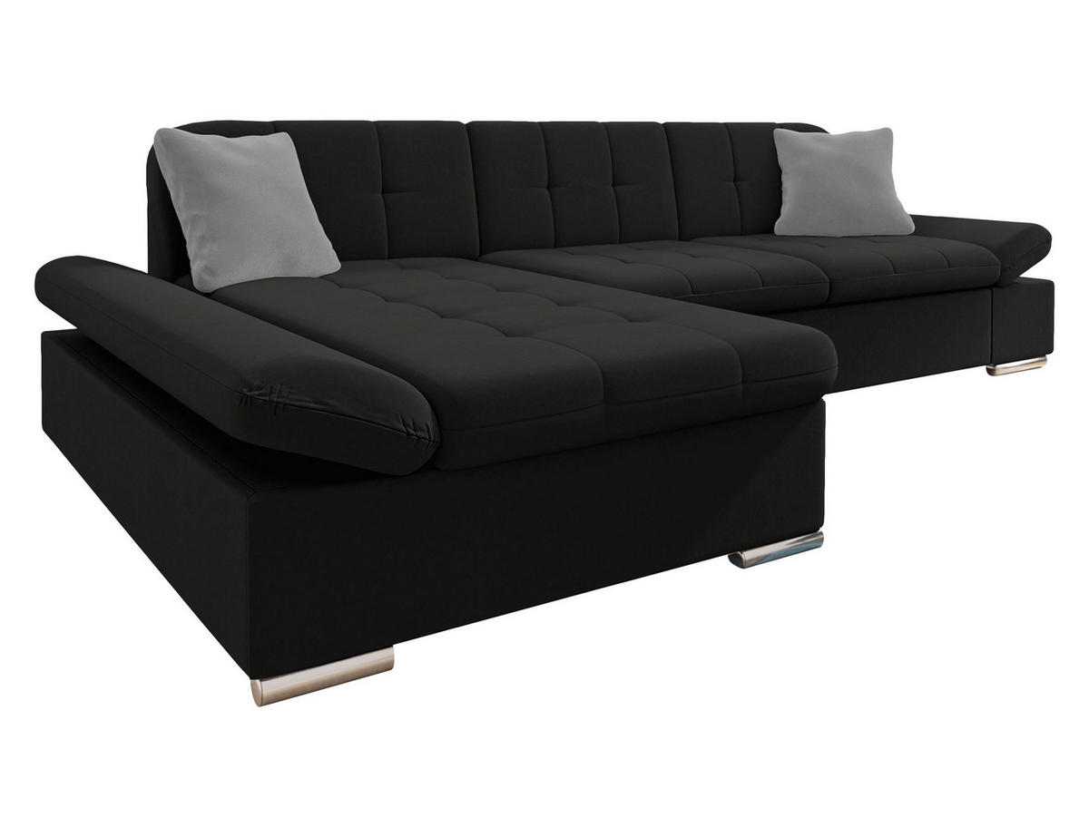 ECKSOFA Malwi, Seite: Links - Schwarz, Holz/Textil (278/161cm) - MIRJAN24