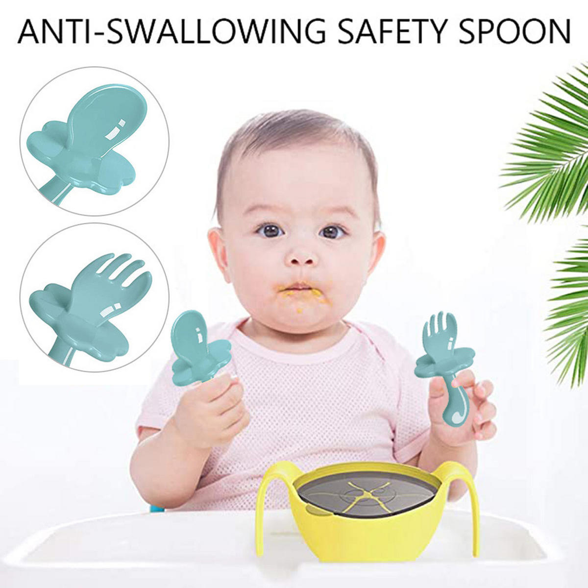 BABY-BESTECK-SET, Löffel & Gabel, PP, BPA-frei, spülmaschinenfest - Blau, Kunststoff