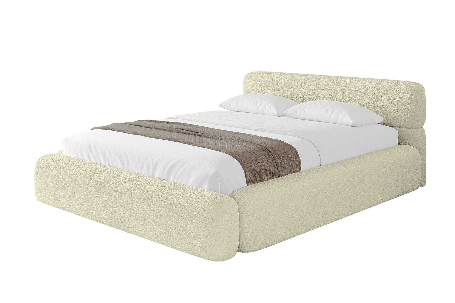 POLSTERBETT mit Bettkasten und Lattenrost, Boxbett ohne Matratze - ENORA-V1 120x200 Beige - Taupe, Holzwerkstoff/Textil (120/200cm) - ALTDECOR