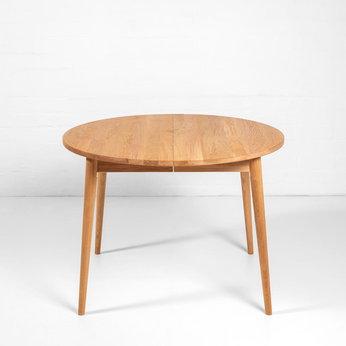 ESSTISCH BO D108 + 2 Verlängerungen, natürliches Ölwachs - Beige, Holz (108/108/75cm) - WOODEK