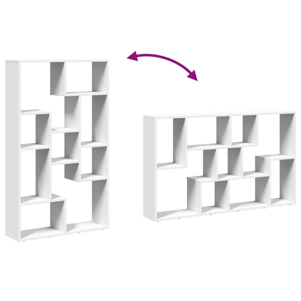 BÜCHERREGAL im Geometrischen Stil 72/20/120 cm aus Holzwerkstoff Weiß - Weiß, Holz (72/120/20cm) - vidaXL