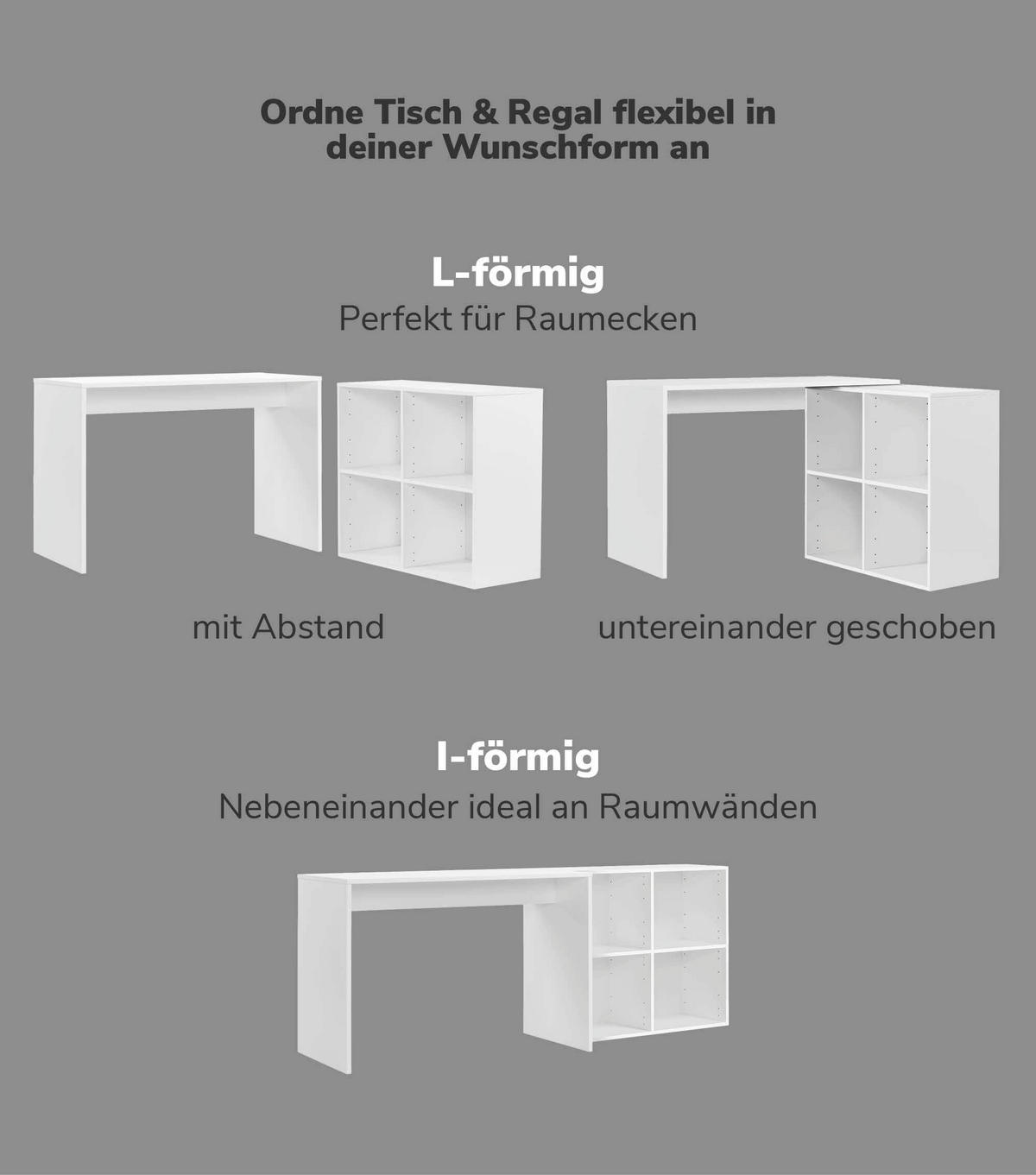 SCHREIBTISCH Der Produktive - Eichefarben/Schwarz, Holzwerkstoff (54/112/77cm) - Mokebo