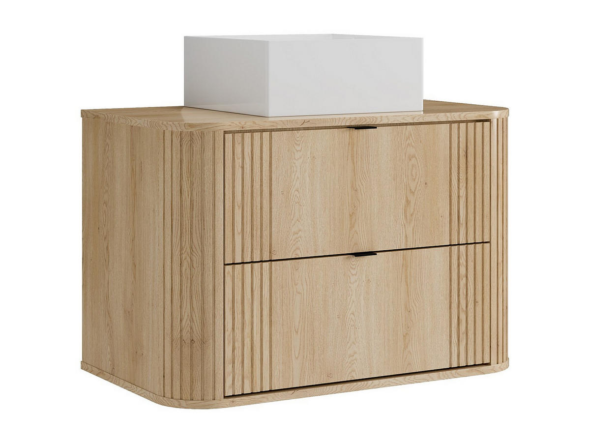 EINZELWASCHTISCH - 80 cm x 46 cm - holz - naturfarben hell Filor - Weiß, Holz (80/57/46cm) - Vente-Unique