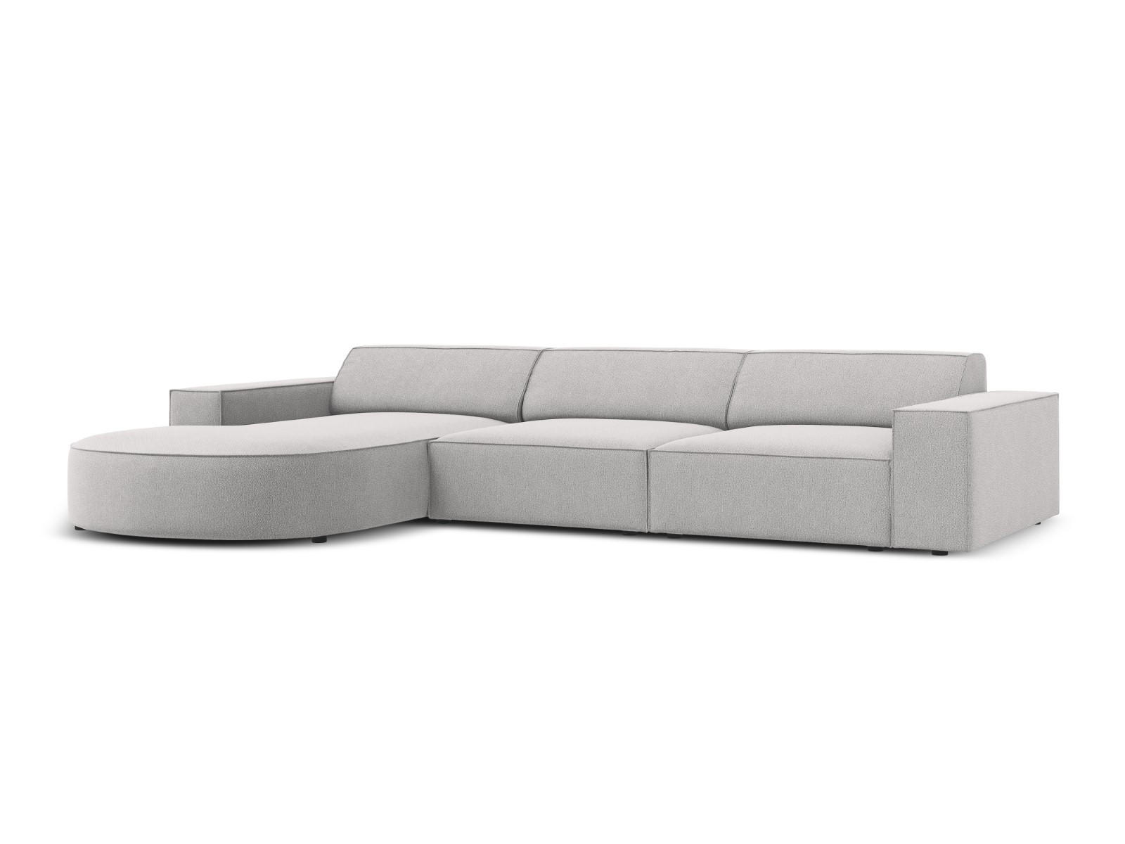 ECKSOFA links Jodie aus strukturiertem Stoff hellgrau 4 Sitzplätze - Hellgrau, Textil (166/284cm) - Micadoni