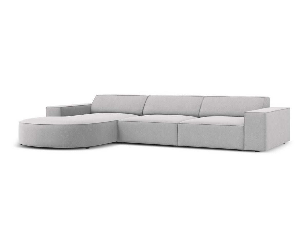 ECKSOFA links Jodie aus strukturiertem Stoff hellgrau 4 Sitzplätze - Hellgrau, Textil (166/284cm) - Micadoni