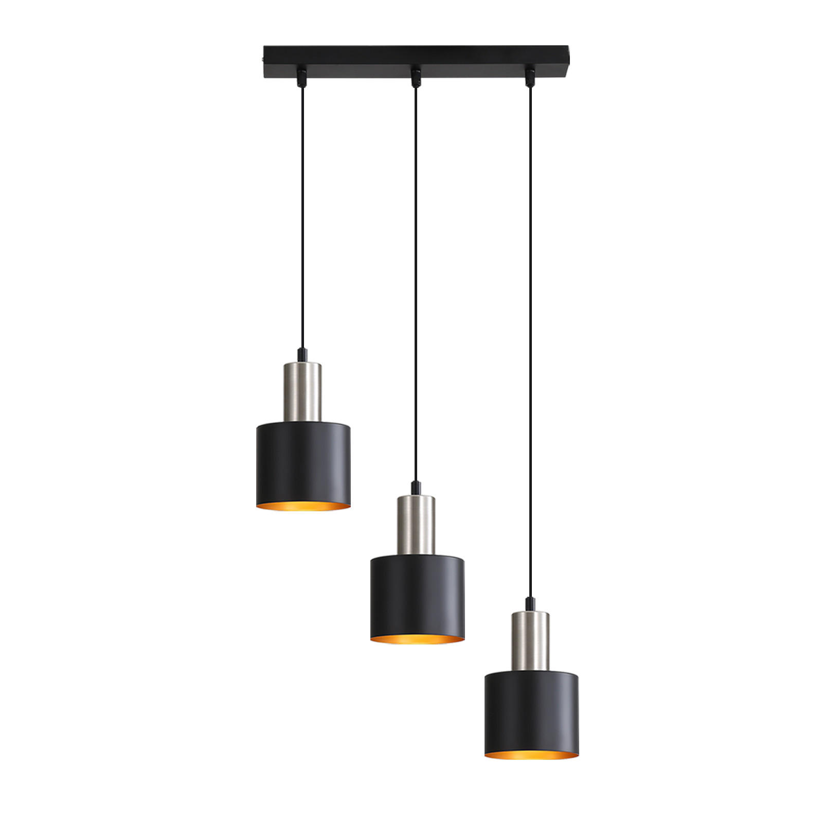 ZMH Pendelleuchte Schwarz 12x173.5x40 cm