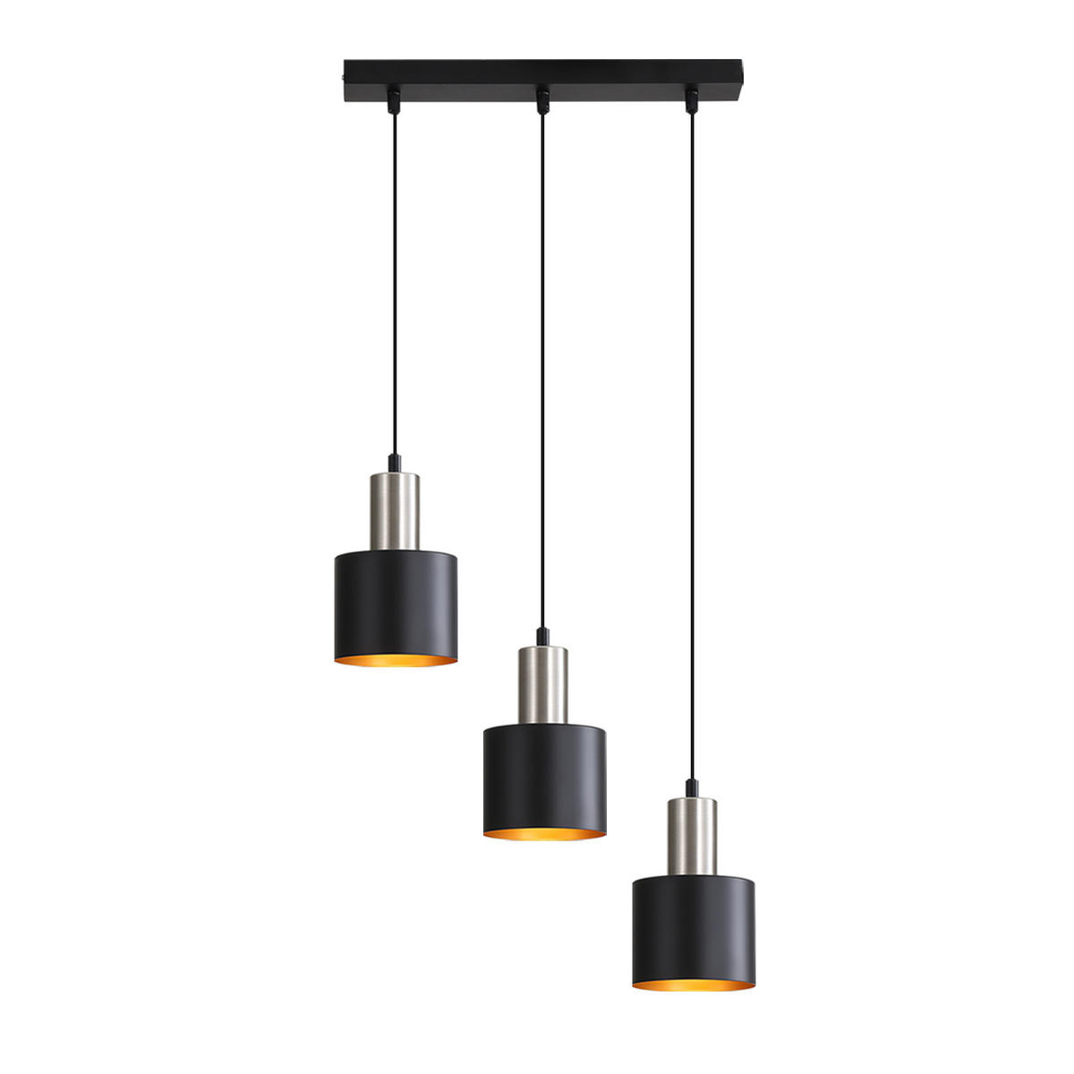 PENDELLEUCHTE Kaelthira 40/12/173.5 cm - Schwarz, Metall (40/12/173.5cm) - ZMH