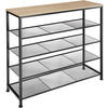 SCHUHREGAL Sheffield,100 x 30,5 x 93 cm,Industrial Holz hell, Eiche Sonoma - Naturfarben, Metall (30.5/93/100cm) - tectake