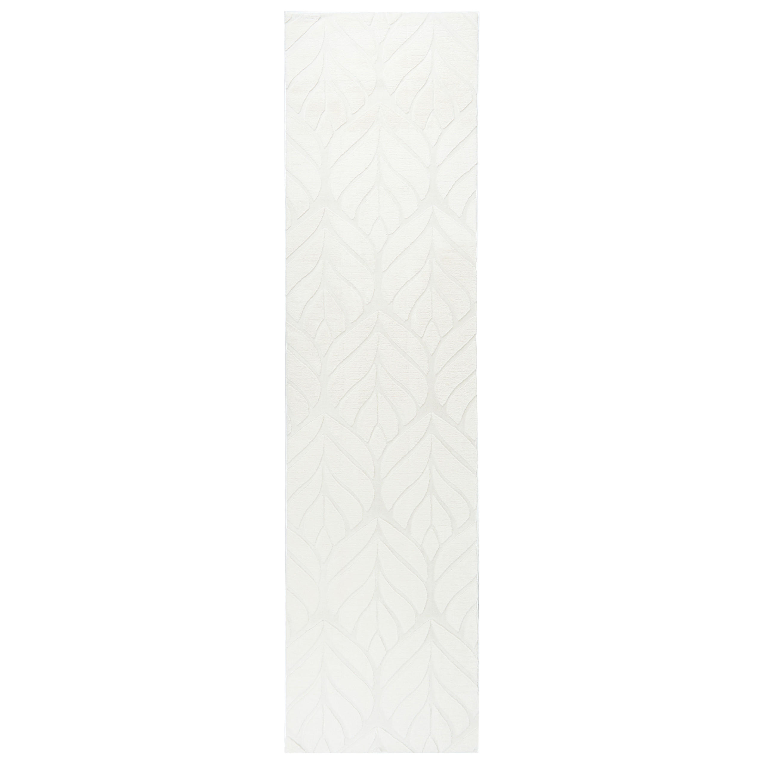 KOBEREC Z UMĚLÉ KOŽEŠINY Krémově bílý 80/300 cm Mitchell - bílá/krémová, plast (80/300cm) - Beliani