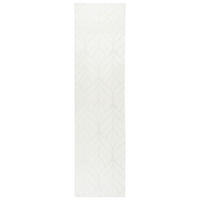 KOBEREC Z UMĚLÉ KOŽEŠINY Krémově bílý 80/300 cm Mitchell - bílá/krémová, plast (80/300cm) - Beliani