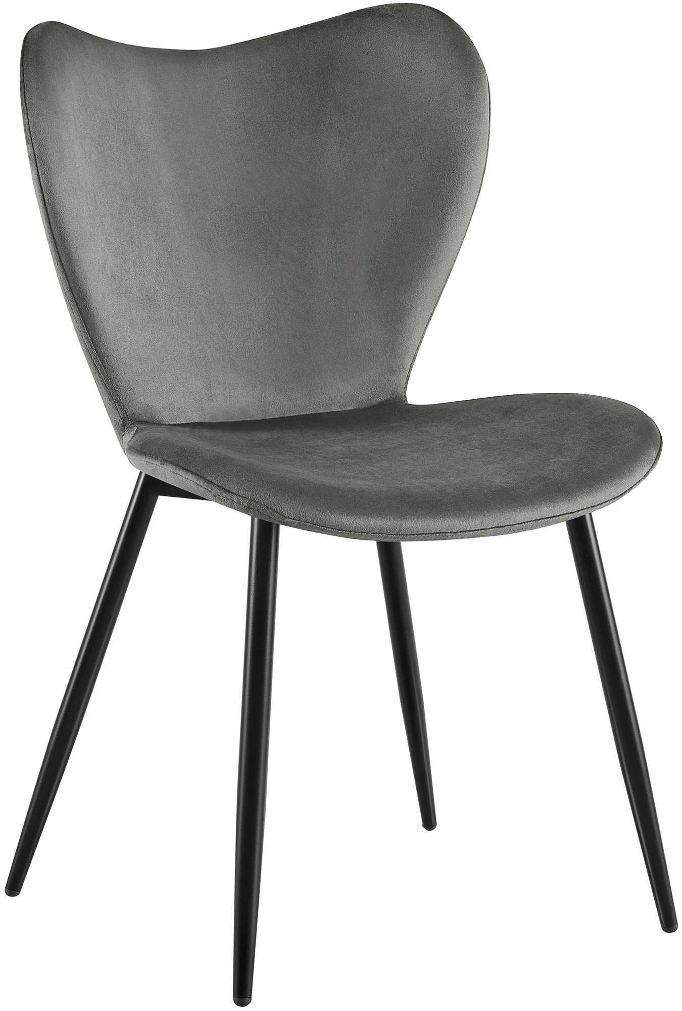 ESSZIMMERSTUHL Samt Anthrazit - Anthrazit/Schwarz, Textil/Metall (50/80/58cm) - CLP