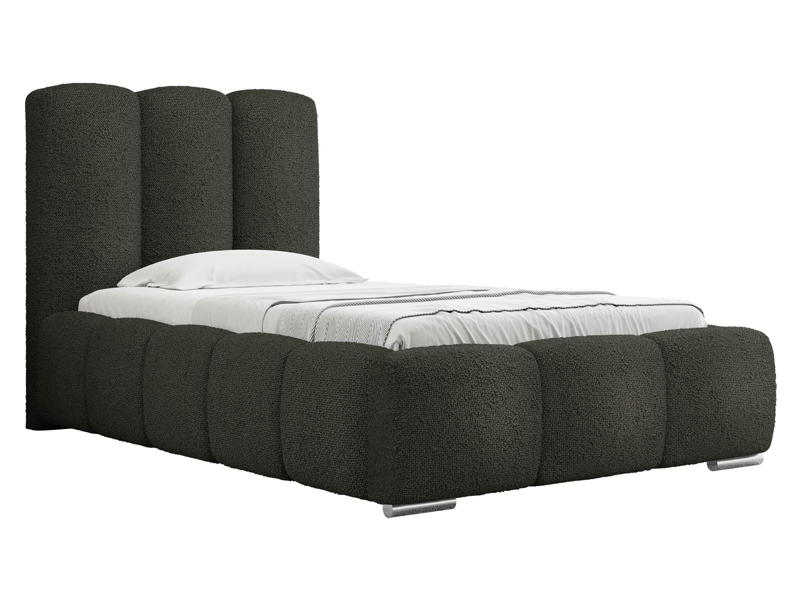 POLSTERBETT Wizko Boucle 90 - Chromfarben/Anthrazit, Holz/Metall (90/200cm) - MIRJAN24