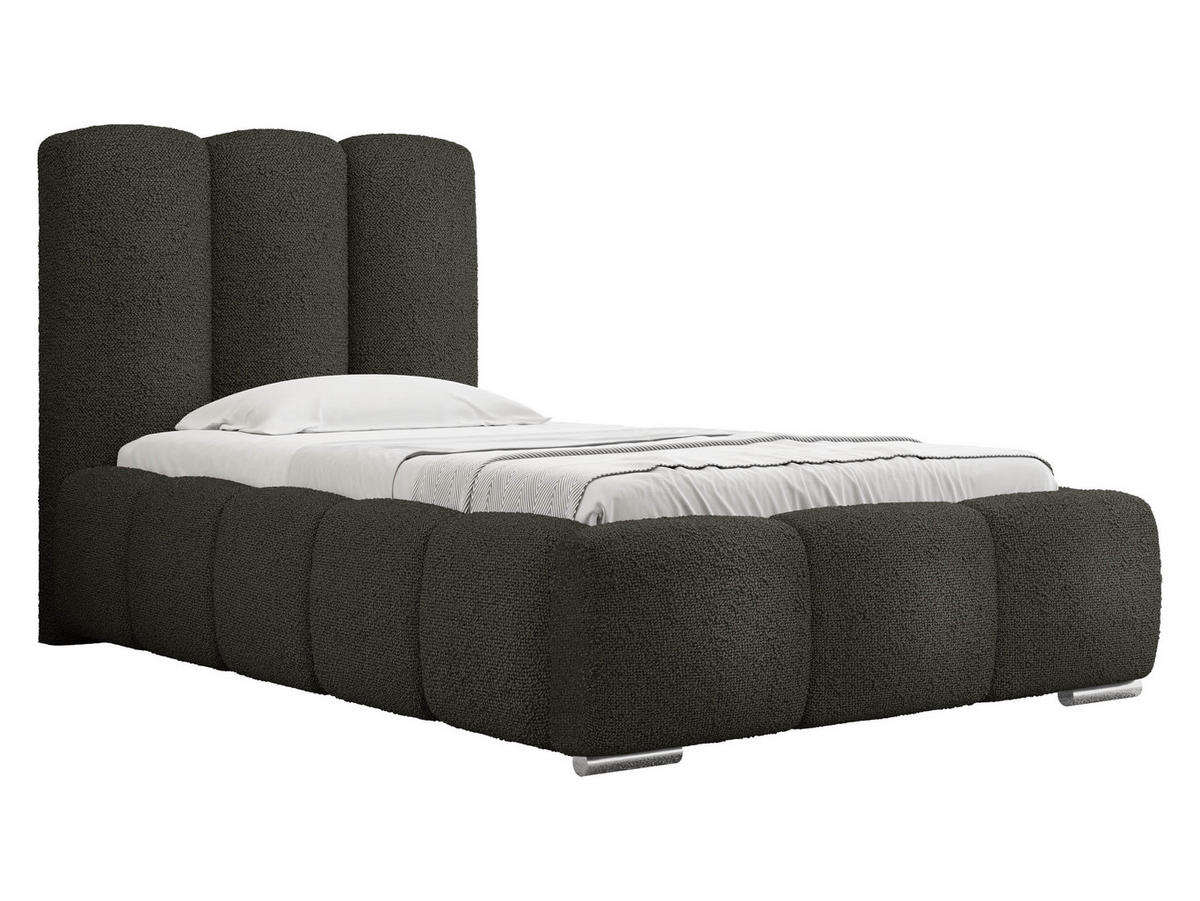 POLSTERBETT Wizko Boucle 90 - Chromfarben/Anthrazit, Holz/Metall (90/200cm) - MIRJAN24