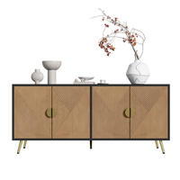 SIDEBOARD 4-türig 160 x 40 x 75 cm Schwarz Holzoptik - Schwarz, Holzwerkstoff (160/75/40cm) - Meubliv