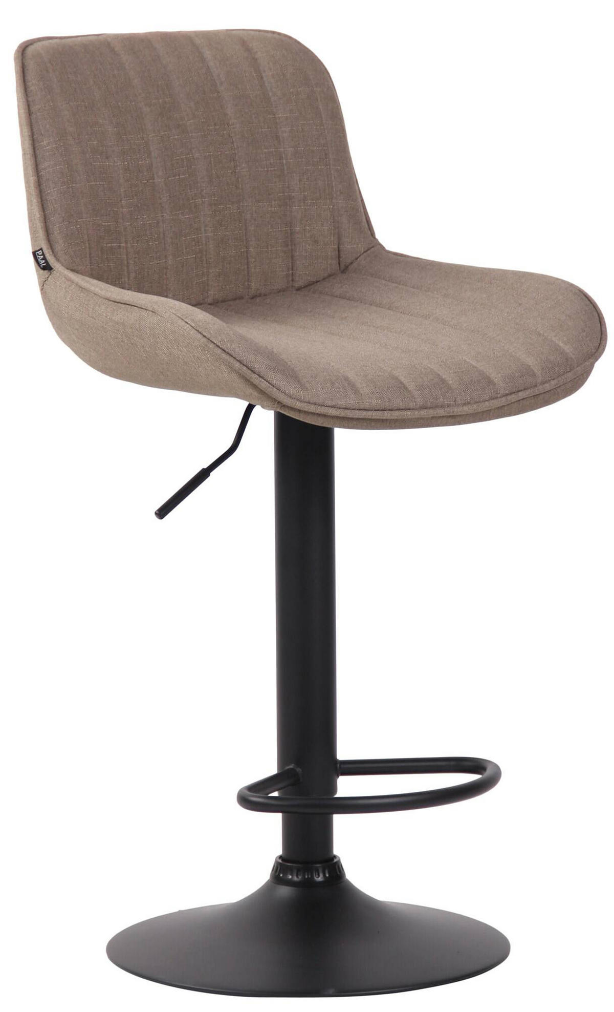 BARHOCKER 2er Set Lentos Stoff schwarz taupe - Taupe/Schwarz, Textil/Metall (50/108/50cm) - TPFLiving