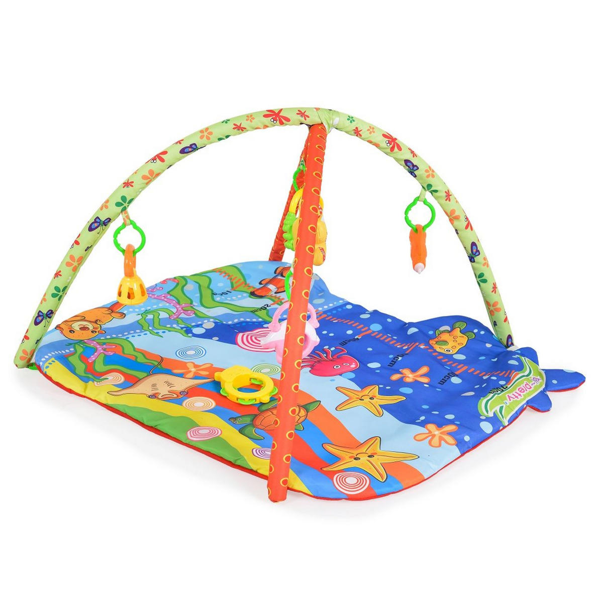 SPIELBOGEN Baby Like 143A Unterwasserwelt, 5 Spielsachen, Wachstumsskala, Krabbeldecke - Multicolor, Textil (60/43/80cm) - Moni