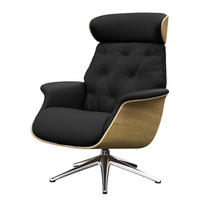 RELAXSESSEL - Echtleder - Chromfarben/Schwarz, Leder/Metall (83/110/83cm) - home24