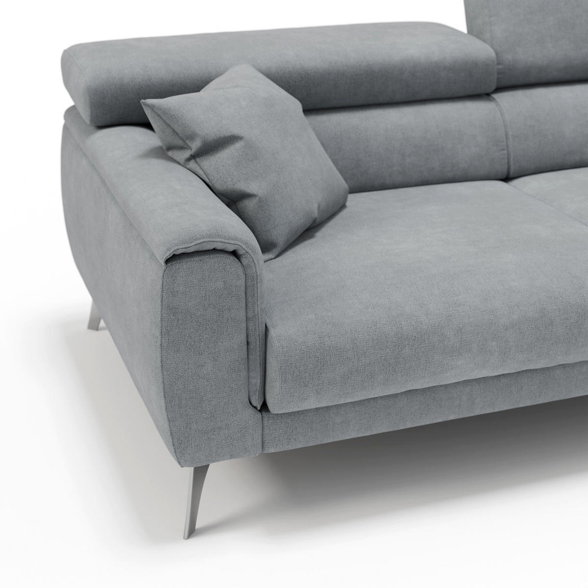 LINEARSOFA Caravaggio - Hellgrau, Textil (199/73/102cm) - Divani.store