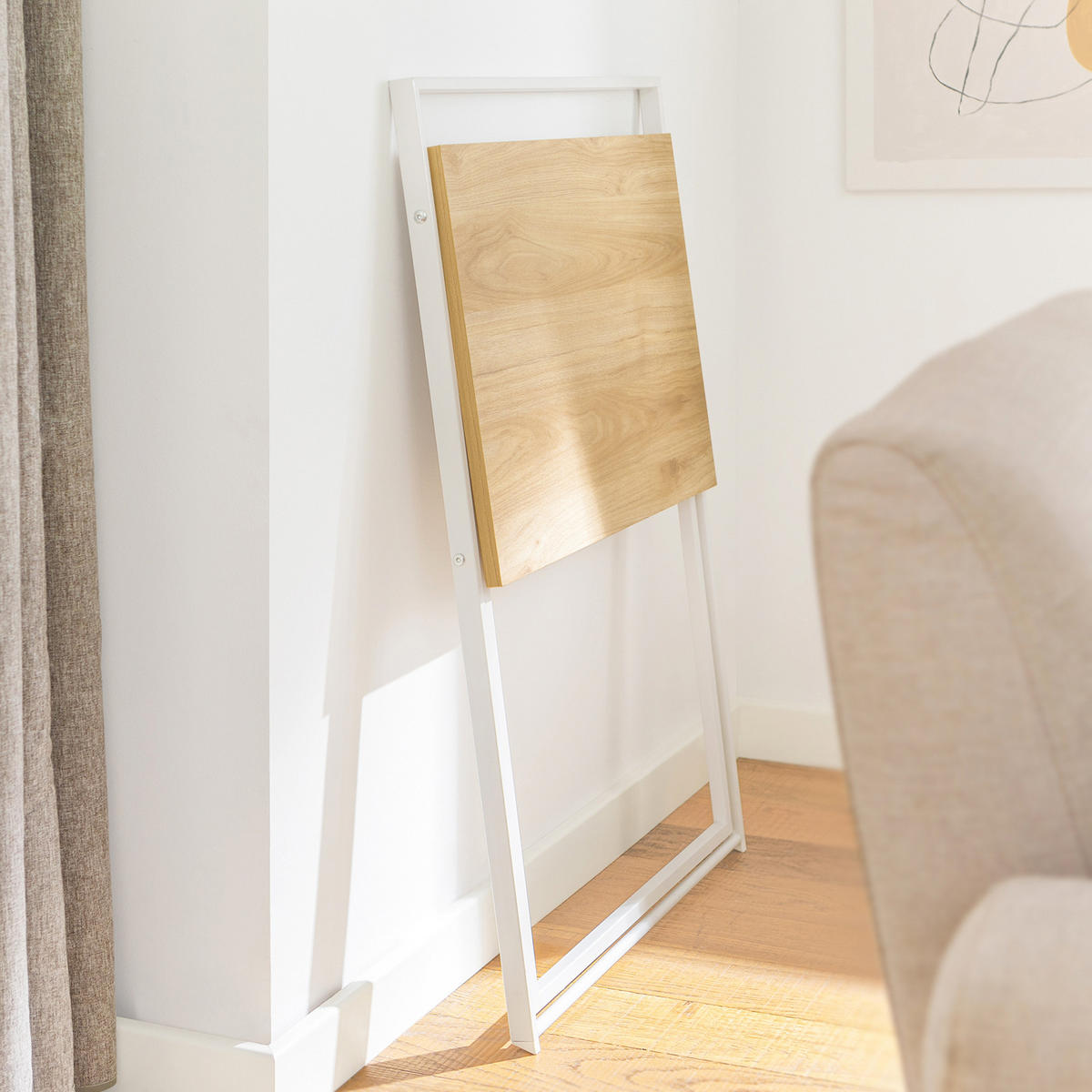 SCHREIBTISCH Weiß-Natur - Weiß, Holzwerkstoff (45/63/77cm) - SoBuy