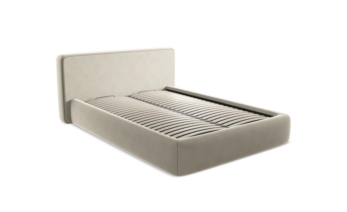 POLSTERBETT mit Bettkasten und Lattenrost 180x228 Grün - Dunkelgrün/Schwarz, Kunststoff/Textil (160/200cm) - Makamii