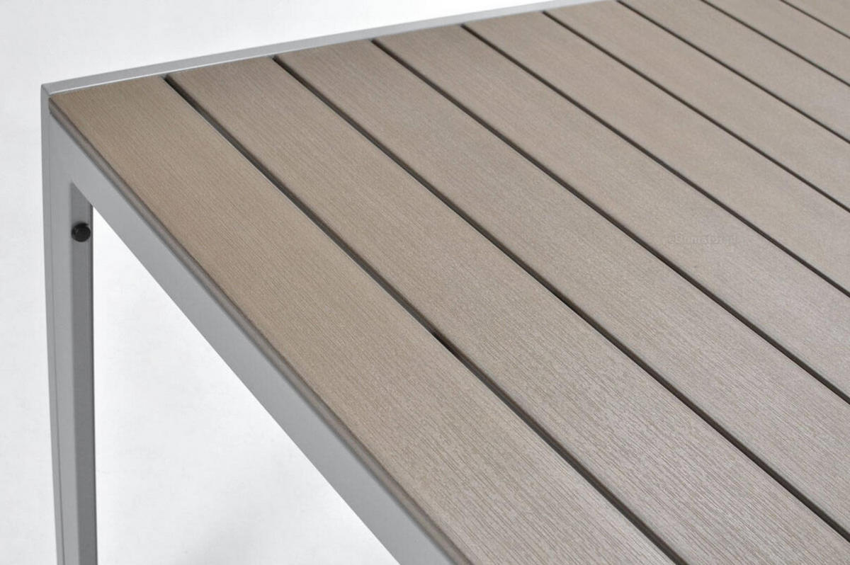 GARTENTISCH Bosano Braun, mit Silber Beine - Silberfarben/Braun, Holzwerkstoff (150/90/74cm) - Bettso