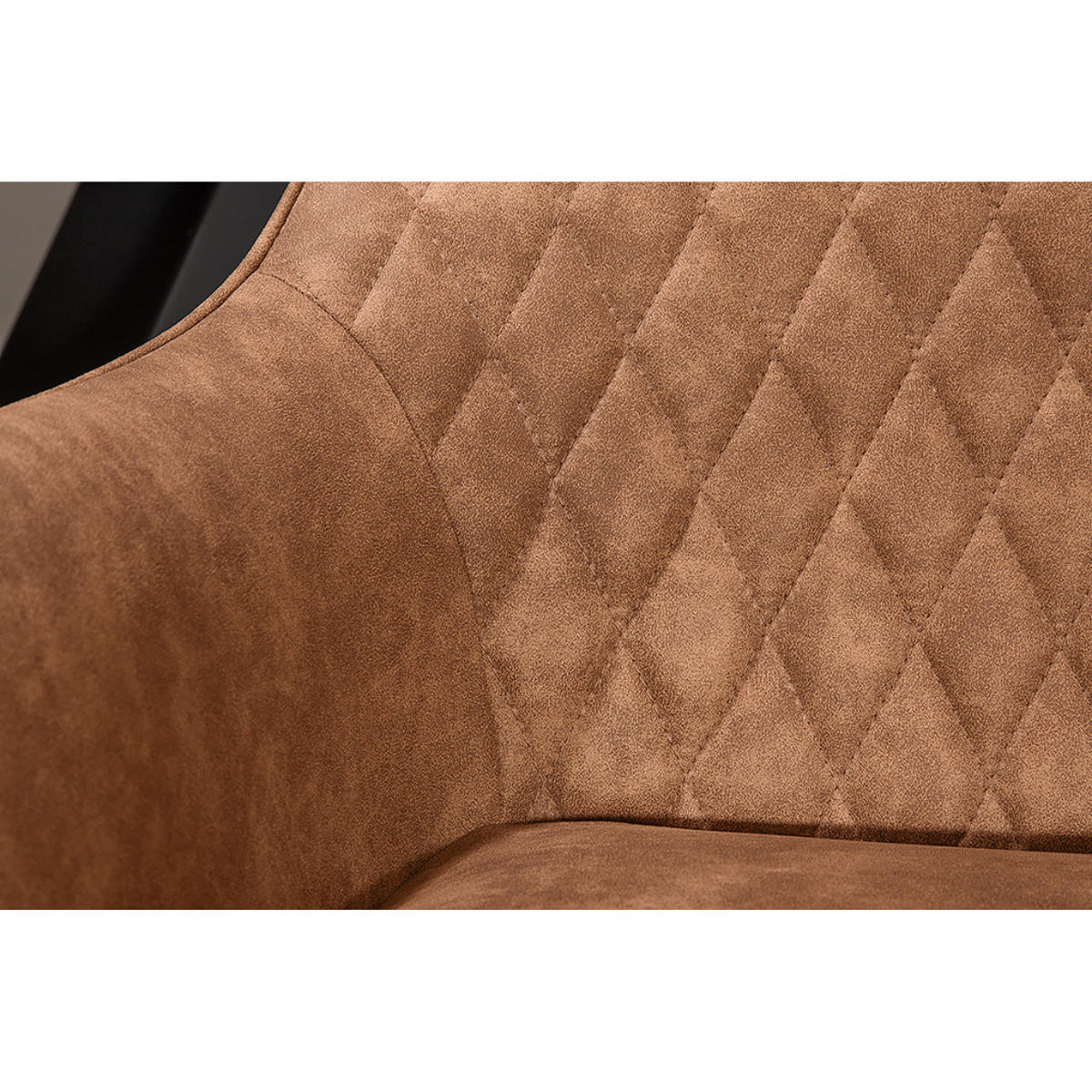 STUHL PALERMO Microfaser Hellbraun - Hellbraun/Schwarz, Textil/Metall (57/84/46cm) - riess-ambiente