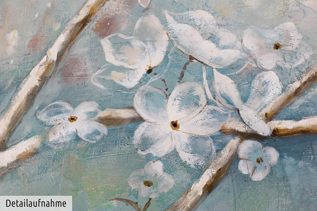 ACRYLBILD HANDGEMALT 120/90 cm - Blau, Holz/Textil (120/90cm) - KUNSTLOFT