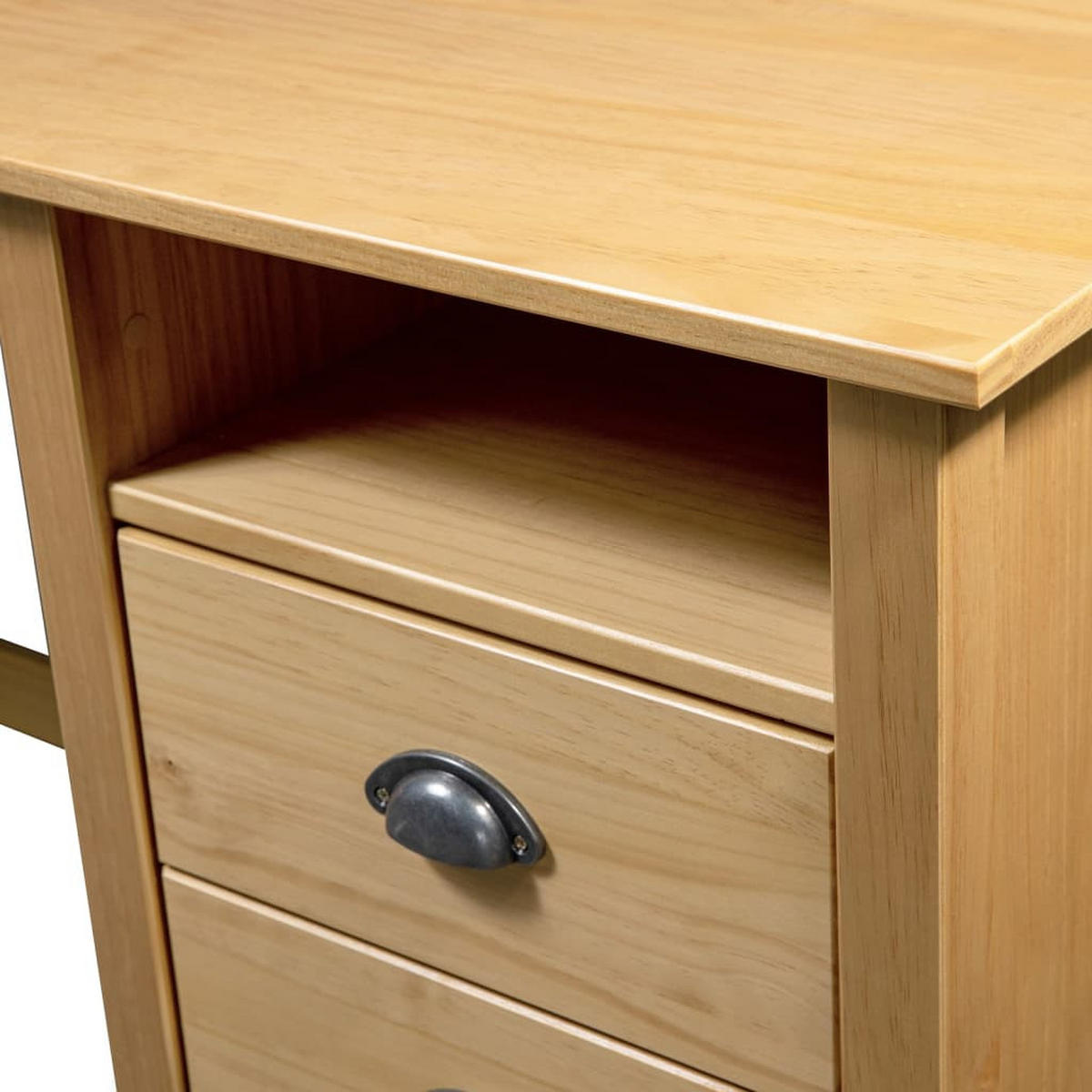 SCHREIBTISCH Hill mit 3 Schubladen 120/50/74 cm aus Kiefernholz - Braun, Holz (50/120/74cm) - vidaXL