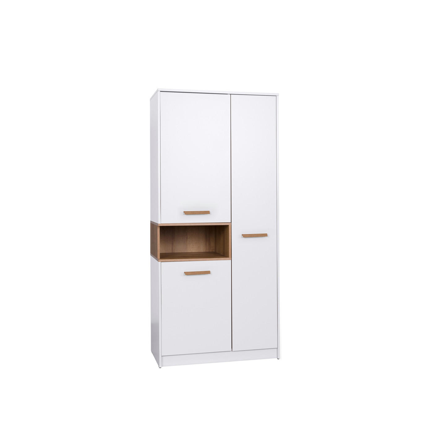 DREHTÜRENSCHRANK KLEIDERSCHRANK G1/B WEIß 88/195/54 - Weiß, Holzwerkstoff (88/195/54cm) - Marmex Möbel