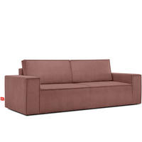 3-SITZER-SCHLAFSOFA NAPI in Pet Friendly Cord-Stoff, Rosa - Pink/Schwarz, Textil (244/89/101cm) - KONSIMO®
