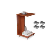 BEISTELLTISCH Rechteckig Kirschbaum mit Ablage und Rollen - Kirschbaumfarben, Holzwerkstoff (40/40/66cm) - designimpex