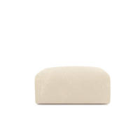HOCKER Texturierter Samt Creme 75cm - Creme, Textil (75/45/75cm) - Sia Home