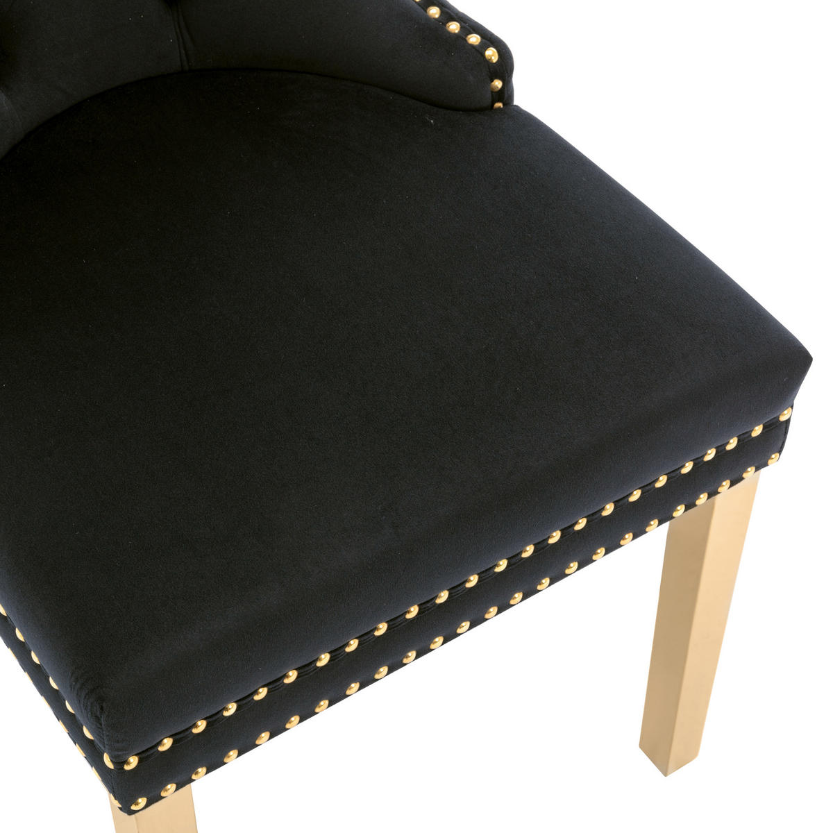 STUHL-SET DE-36992 4 Stück mit runden Zugringen Schwarz - Schwarz, Metall (45/95/50.5cm) - ComfortXL