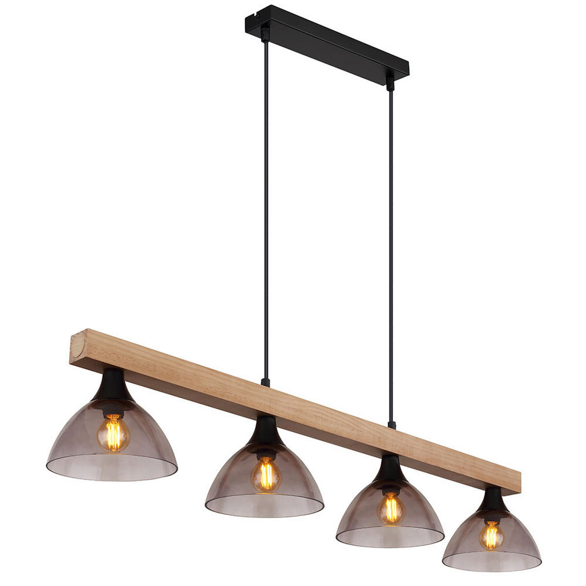 LED TISCHLEUCHTE Lindi Braun Holz Glas - Braun, Holz (96/17/150cm) - Globo Lighting