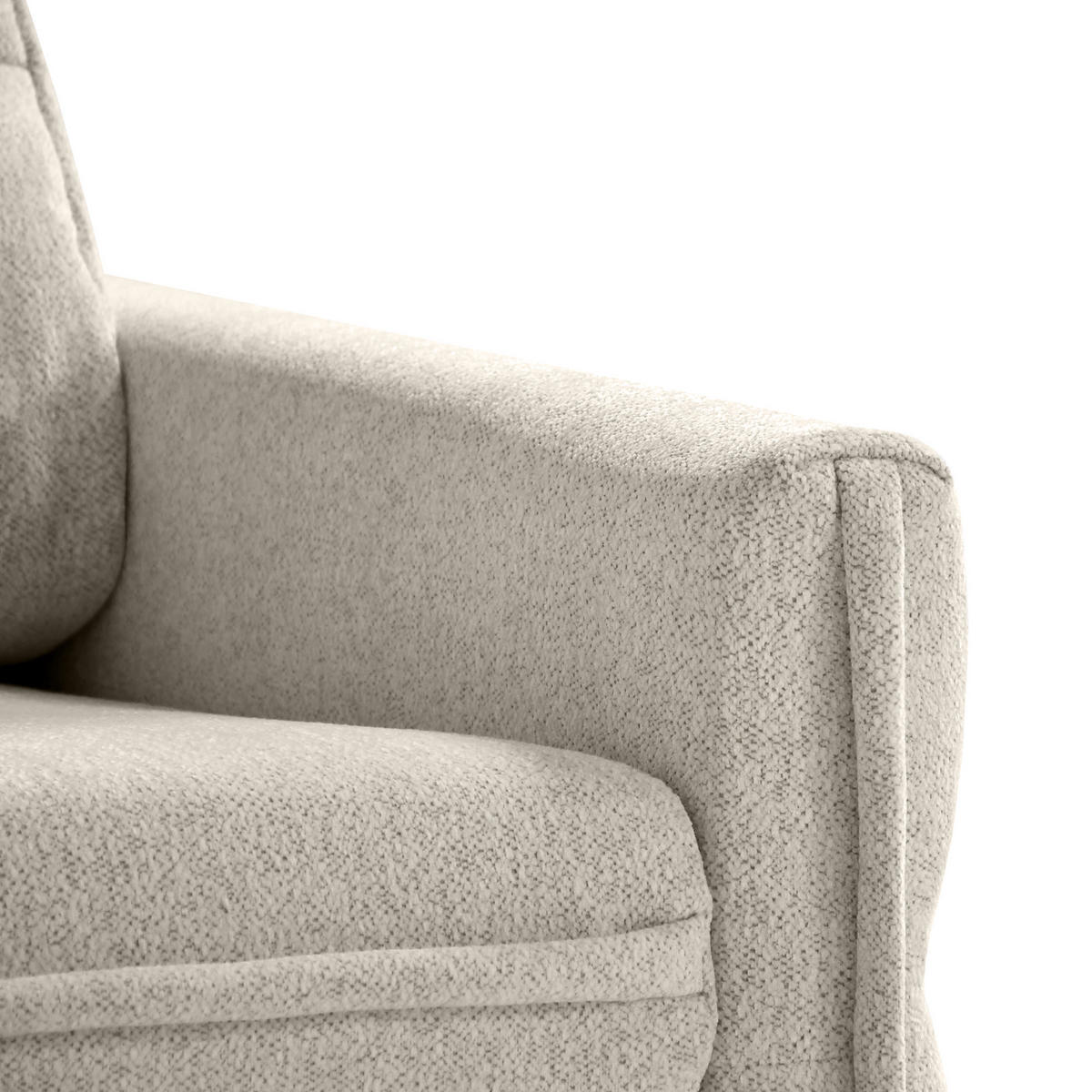 SESSEL Belweder, 94 cm, Beige, Bouclé-Stoff - Sandfarben/Wengefarben, Holz/Textil (94/95/94cm) - Beautysofa