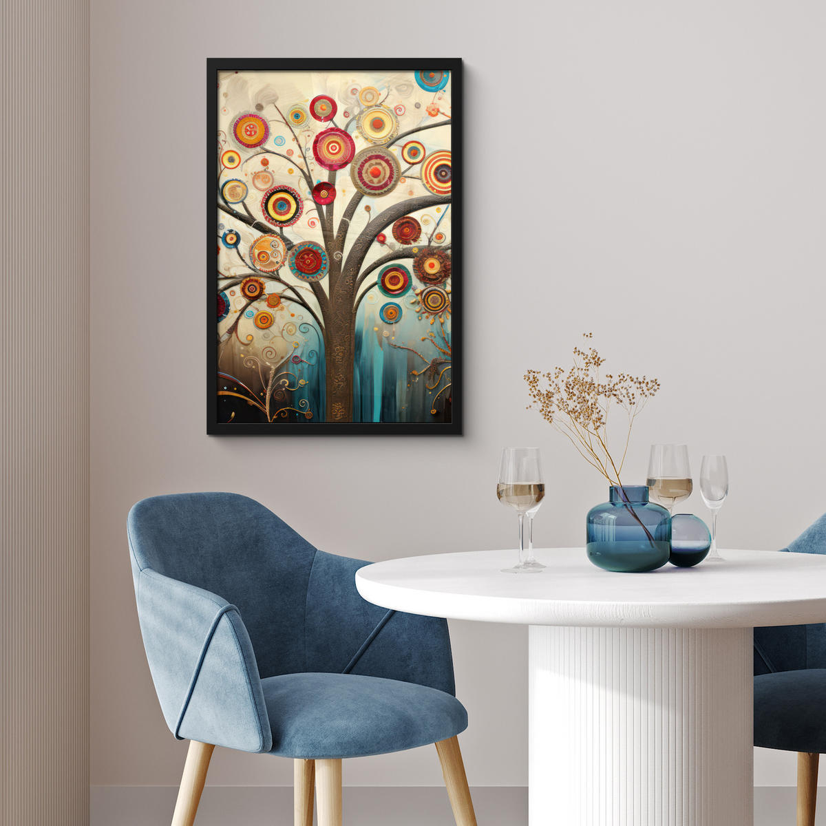 GERAHMTES BILD Baum - Baum des Lebens - Farbe 40x60 cm - Braun, Papier (40/60cm) - MuchoWow