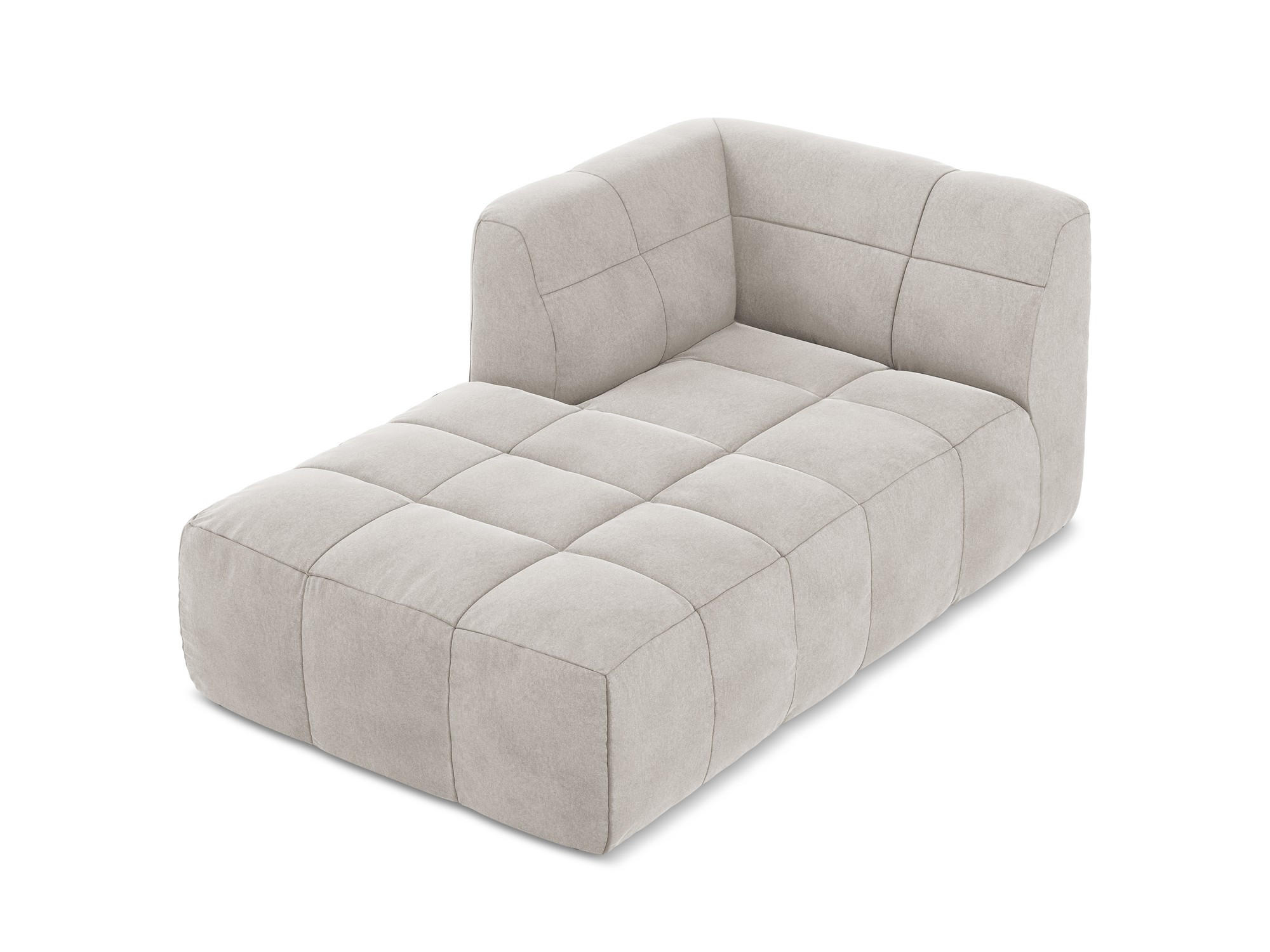 SOFAELEMENT Links Samt Stoff Beige - Creme/Schwarz, Holzwerkstoff/Kunststoff (101/77/175cm) - Makamii