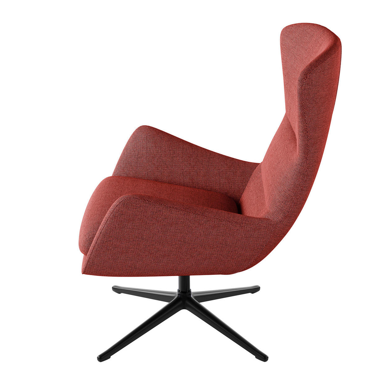 SESSEL mit Kreuzfuß - Rot/Schwarz, Textil/Metall (84/99/96cm) - home24