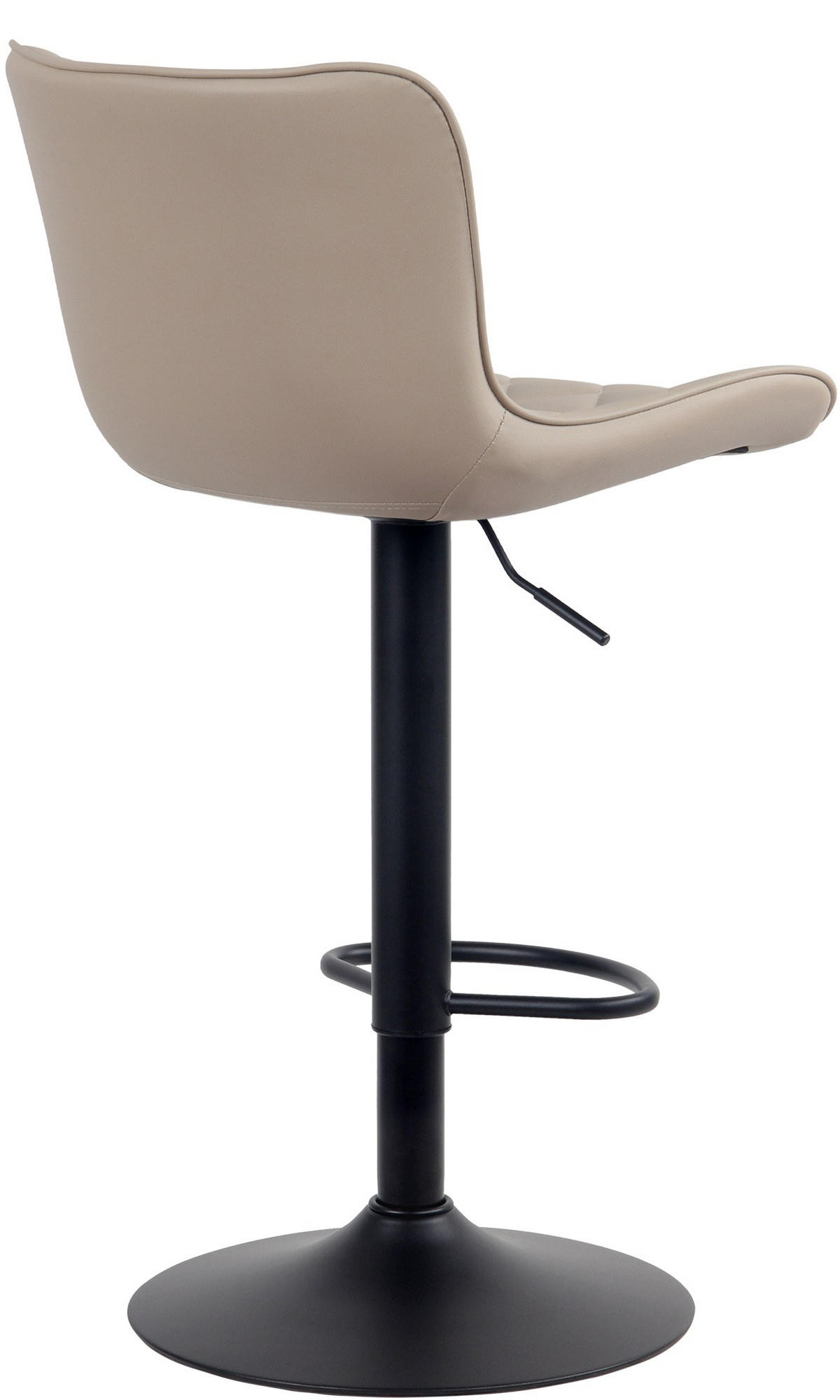 BARHOCKER 2er Set Emil Kunstleder creme - Schwarz/Naturfarben, Kunststoff/Metall (48/107/54cm) - TPFLiving
