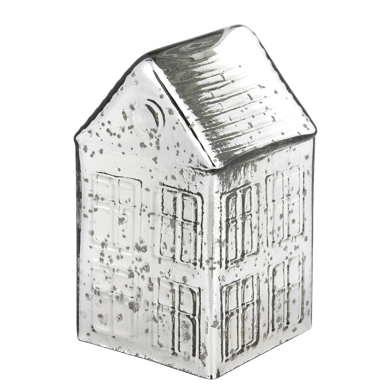 DEKOFIGUR Haus Jolly Brights - Silberfarben, Glas (11/21/11cm) - BUTLERS