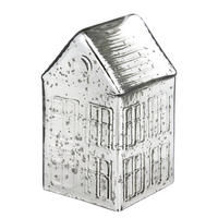 DEKOFIGUR Haus Jolly Brights - Silberfarben, Glas (11/21/11cm) - BUTLERS