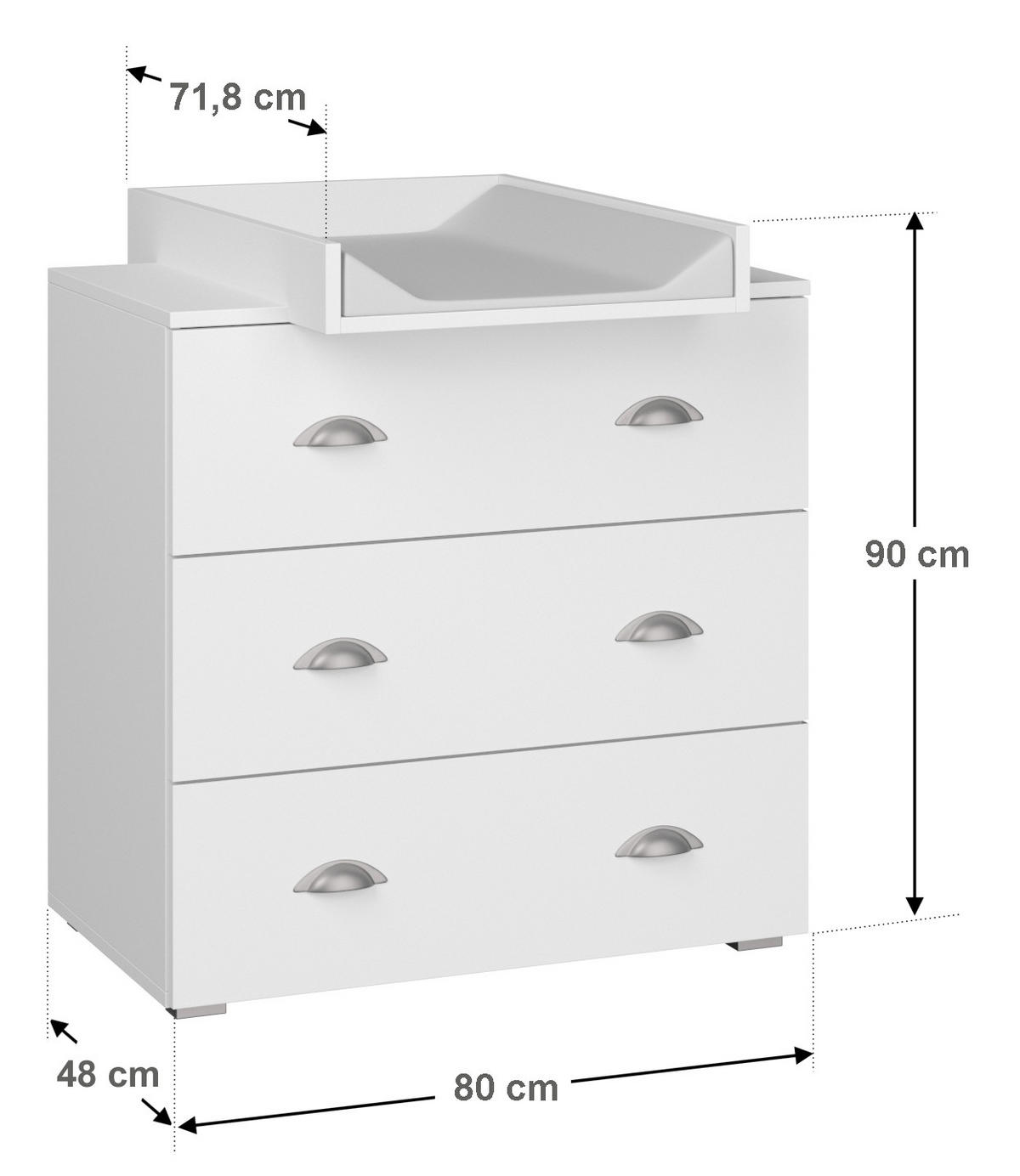 KOMMODE Weiß 80/90/72 - Weiß, Holzwerkstoff (80/90/72cm) - RAUMHIRSCH FURNITURE